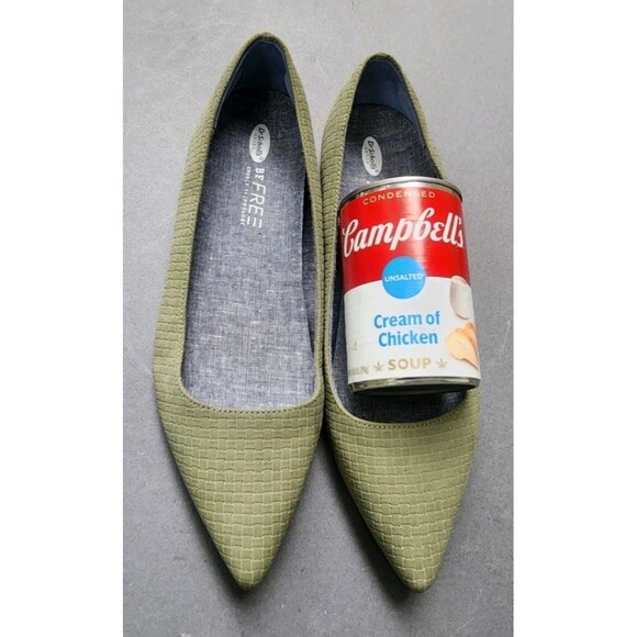 Dr. Scholls Womens 9.5 Aston Flats Green Pointy Toe Manmade Vegan - Picture 3 of 8